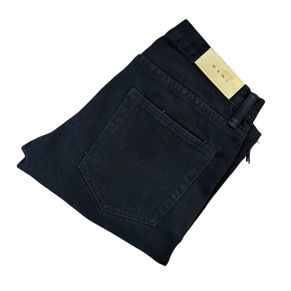 MNML Skinny‎ Jeans Mens 30 Black Distressed Knee Zip Ankle Stretch Denim